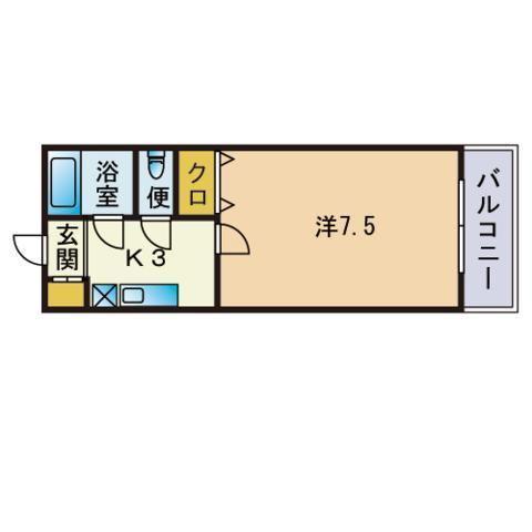 ノアーズアーク城南(1K/5階)の間取り写真