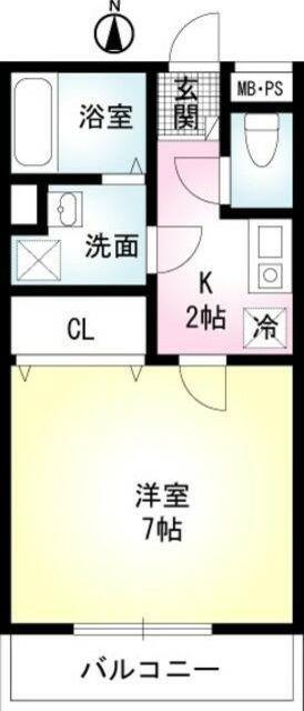 G-ハウス(1K/2階)の間取り写真