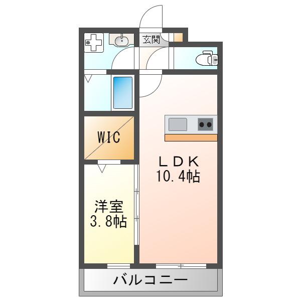グリシーナ(1LDK/3階)の間取り写真