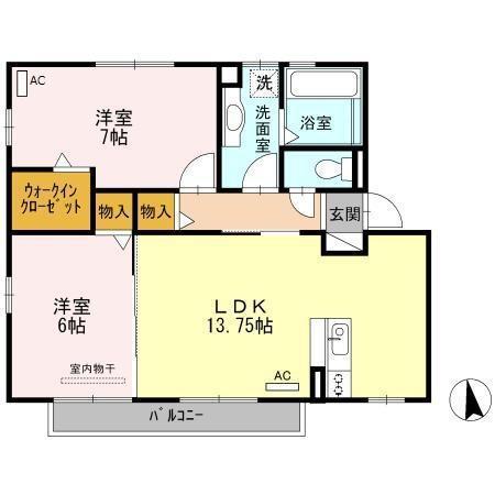 フォレスタ B(2LDK/2階)の間取り写真