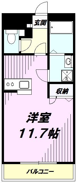 アビターレ(ワンルーム/1階)の間取り写真