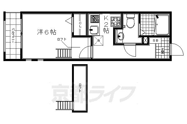 CASTLE SHINRAKU(1K/2階)の間取り写真
