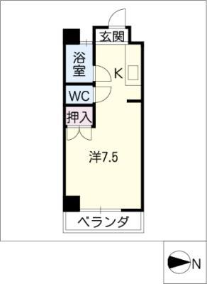 マスキャン黒野(ワンルーム/4階)の間取り写真
