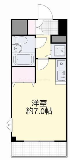 ダイアパレス弓之町(ワンルーム/2階)の間取り写真