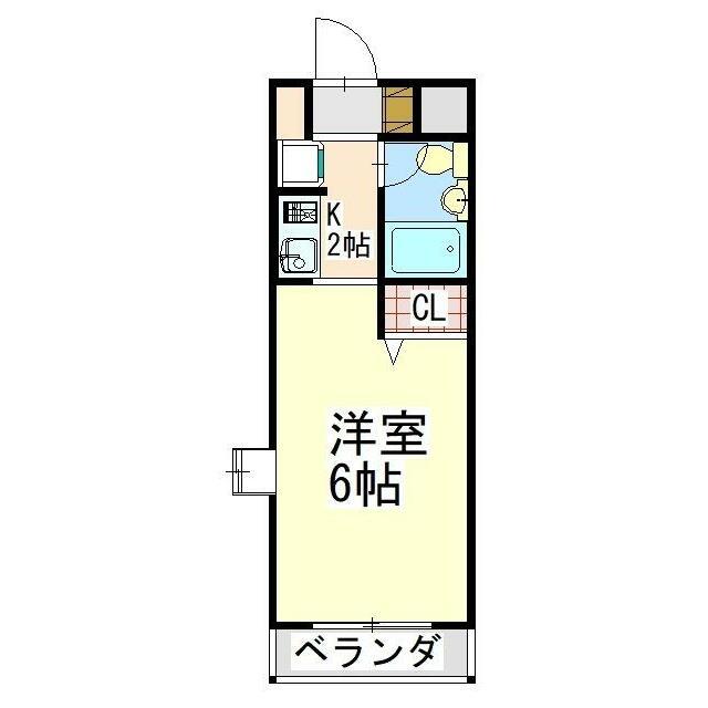 ジョイフル津田沼(1K/1階)の間取り写真
