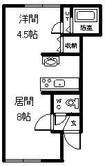 コートプラネットA・B(1DK/2階)の間取り写真