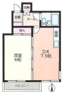 望洋荘(1DK/3階)の間取り写真