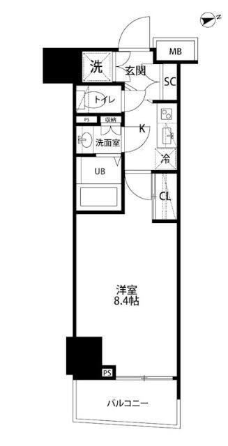 アルテシモアルド(1K/9階)の間取り写真