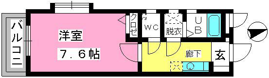 コンフォール井尻(1K/1階)の間取り写真