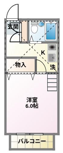 グリーンコーポ日吉(1K/2階)の間取り写真
