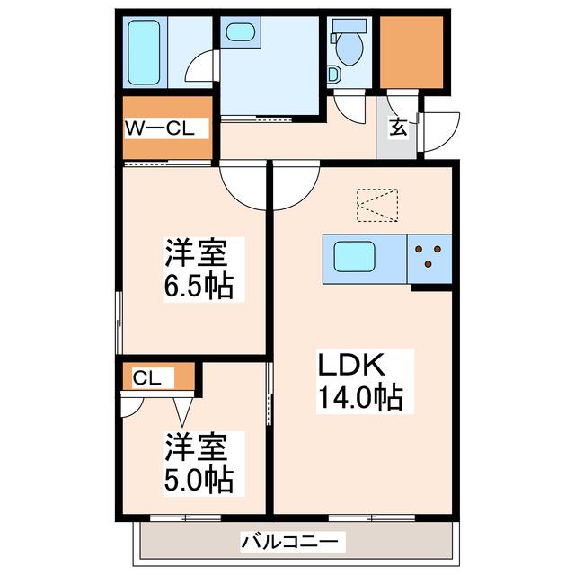 シャーメゾンHARU(2LDK/2階)の間取り写真
