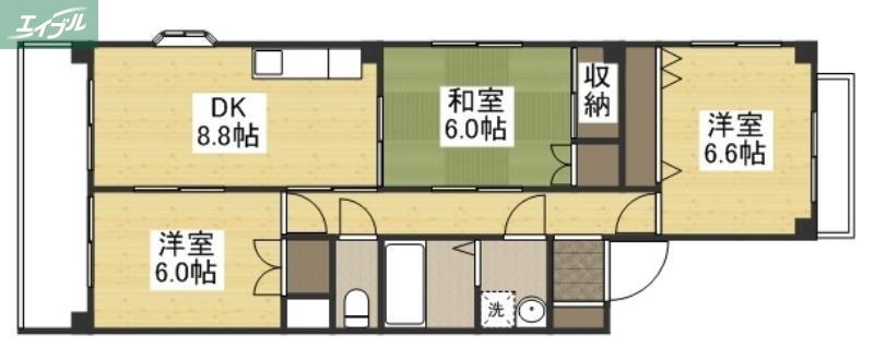 ドリームマンション(3LDK/1階)の間取り写真
