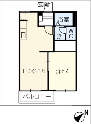 フレグランスのぞみ A(1LDK/1階)の間取り写真