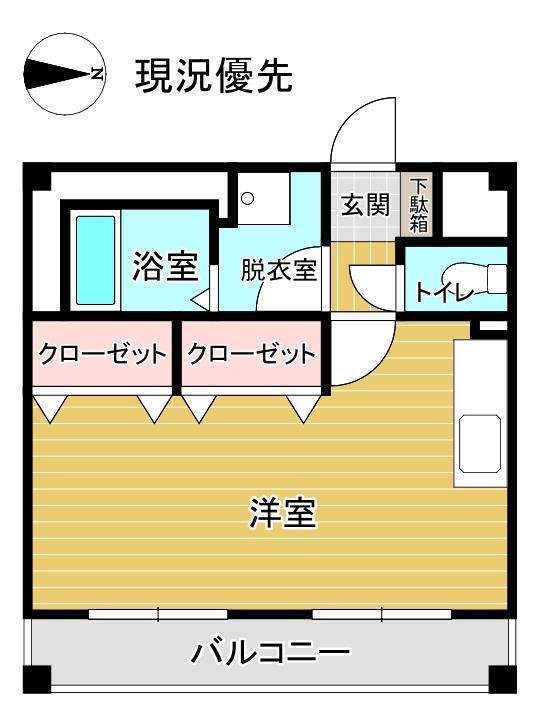 DIAMOOR旅篭町(ワンルーム/2階)の間取り写真