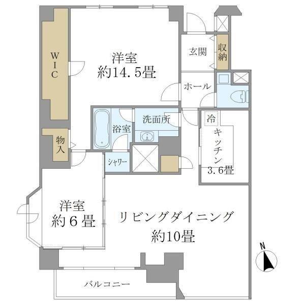 ホフ・リラックス三軒茶屋(2LDK/2階)の間取り写真