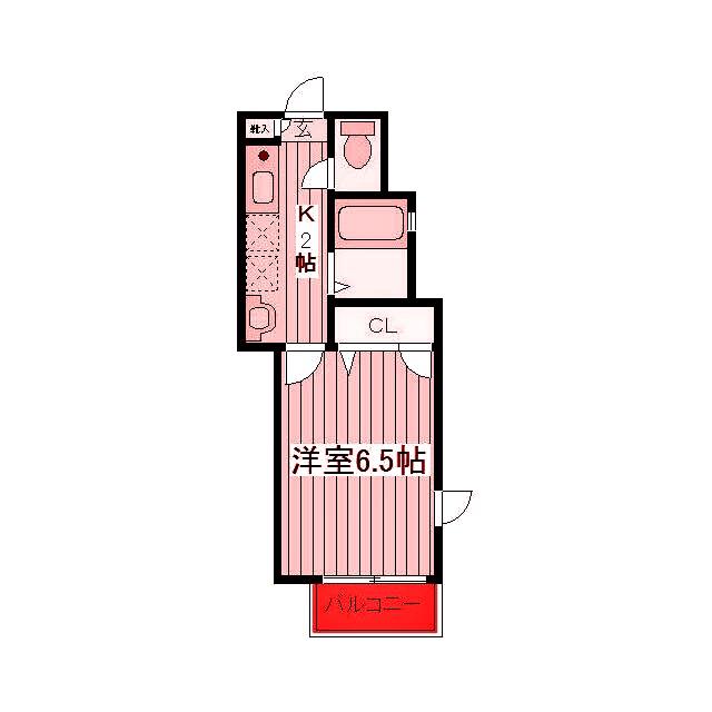 パークヒルズ岸根(1K/1階)の間取り写真