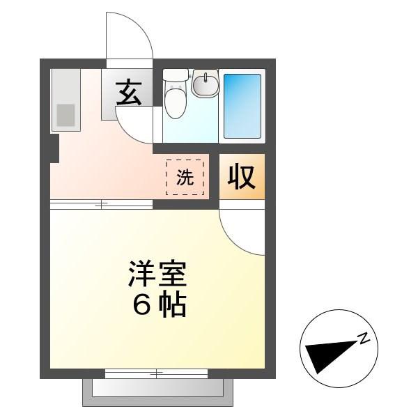 シティハイムK(1K/2階)の間取り写真