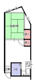昭和ハイツ(1DK/2階)の間取り写真