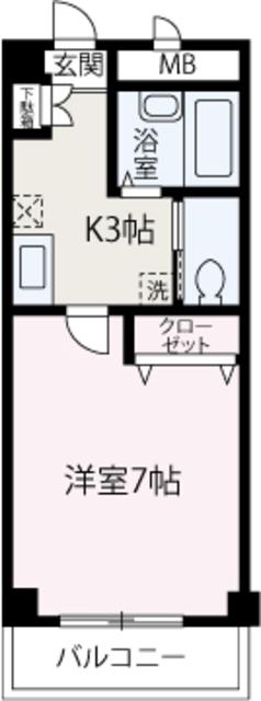 サンローゼ(1K/1階)の間取り写真