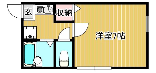 ヴューテラス(1K/2階)の間取り写真