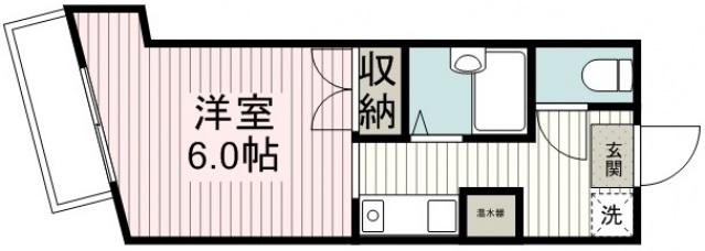 サウスヒル川越(1K/6階)の間取り写真