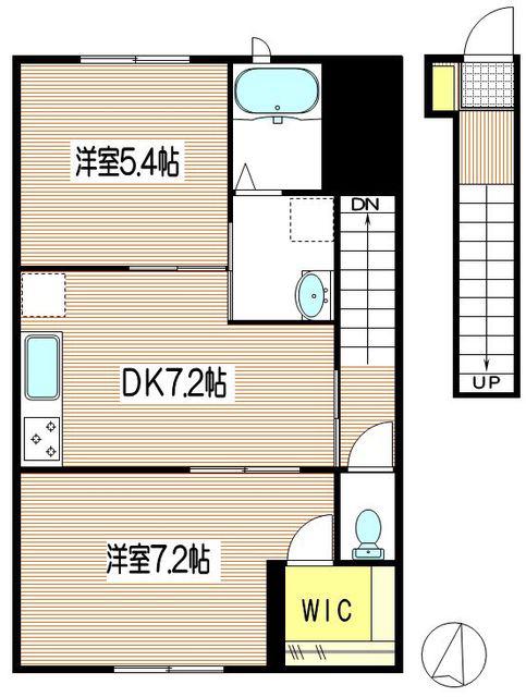 タウンコートB(2DK/2階)の間取り写真