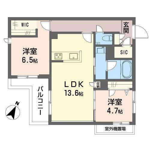 シャーメゾンマーリエ3(2LDK/3階)の間取り写真