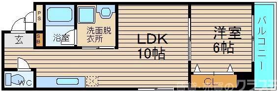 シティーコート大小路(1LDK/9階)の間取り写真