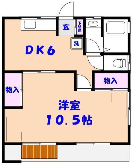 コーポながい(1DK/1階)の間取り写真