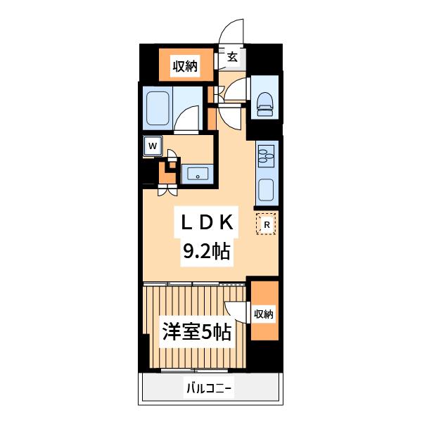 メイツ ザ・マークス新横浜(1LDK/5階)の間取り写真