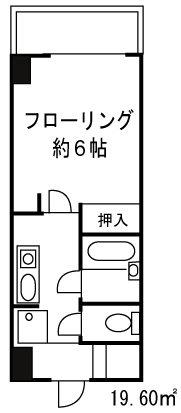 RUSCELLO戸田公園(1K/2階)の間取り写真