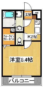 リブリM&M(1K/1階)の間取り写真