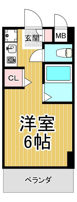 レヂデンス夙川(1K/3階)の間取り写真