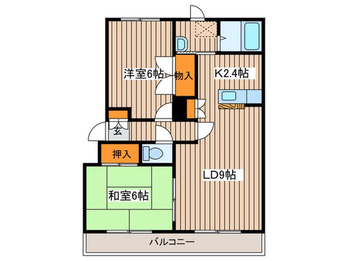 ハーベストコート(2LDK/4階)の間取り写真