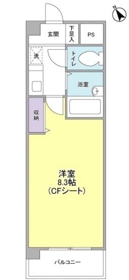 クレセントヒル・イースト(1K/4階)の間取り写真
