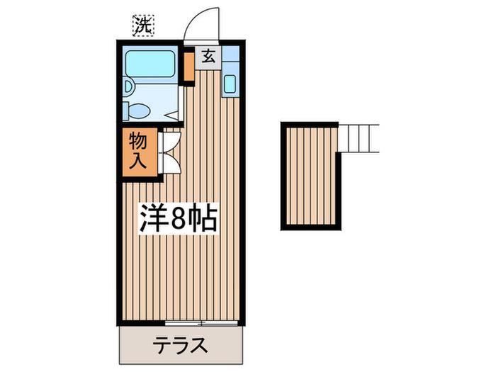 メゾンマルスギ(ワンルーム/1階)の間取り写真
