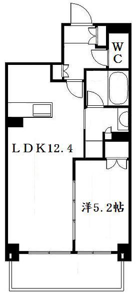 SOHO烏丸(1LDK/8階)の間取り写真