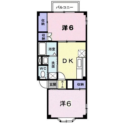 フェアリーメゾン(2DK/1階)の間取り写真