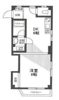 パインクレスト富士見台(1DK/2階)の間取り写真