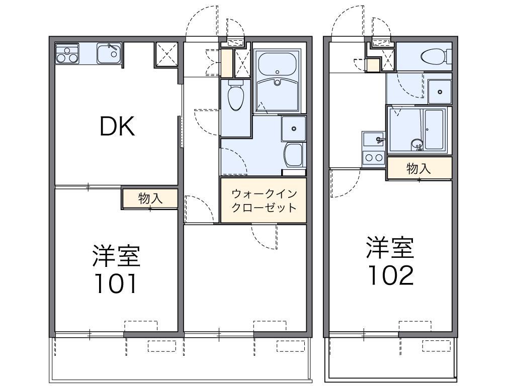 レオパレス阿保(1K/3階)の間取り写真