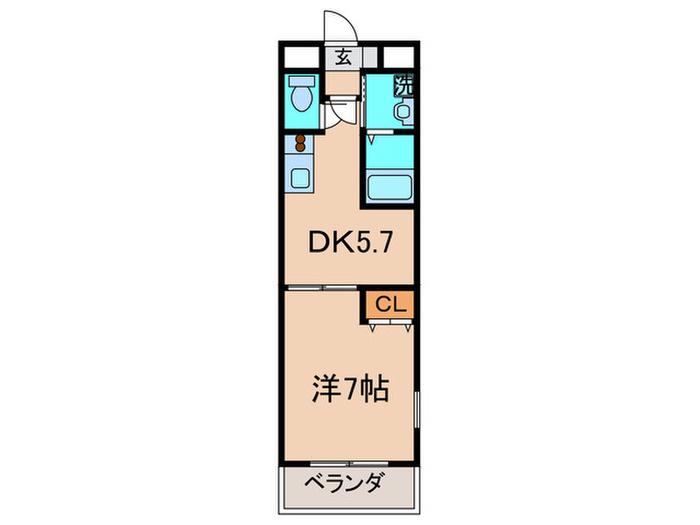 WINひびきの(1DK/5階)の間取り写真