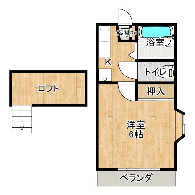 コーワパレス神立(1K/2階)の間取り写真