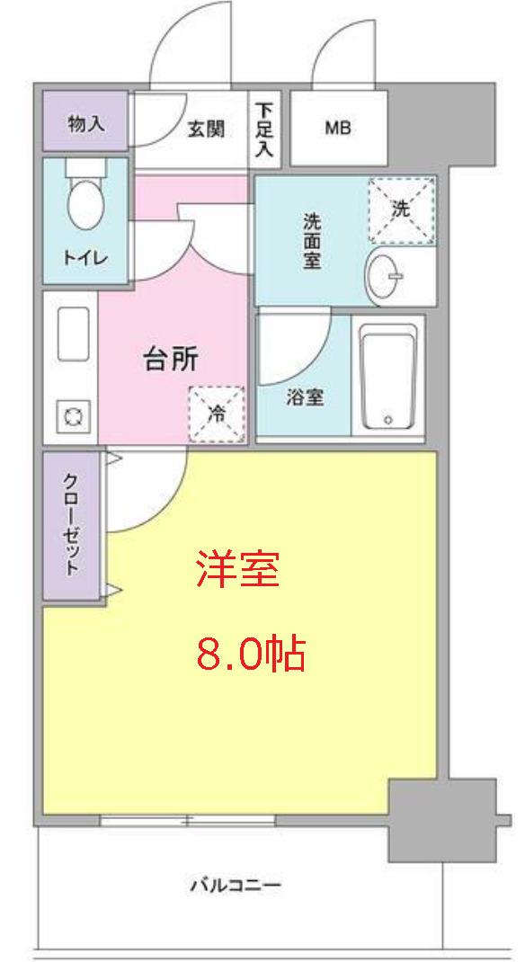 セレーノ品川(1K/7階)の間取り写真