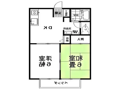 セフィラ大町(2DK/2階)の間取り写真