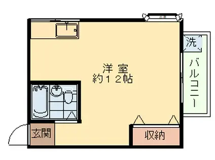 ハイムヒラガ パートII(ワンルーム/1階)の間取り写真
