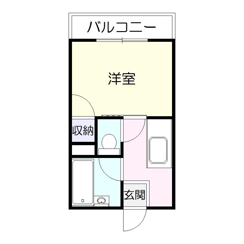 シャルルコーポ紫原(1K/3階)の間取り写真