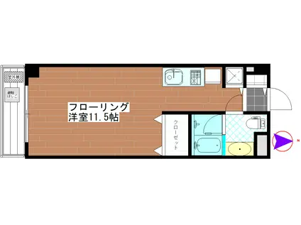 NEXT西麻布(ワンルーム/2階)の間取り写真