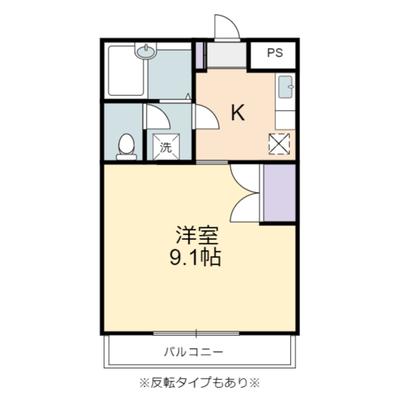 サイドポケット(1K/2階)の間取り写真
