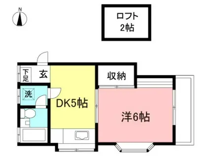 メゾン・ド・高橋(1DK/2階)の間取り写真