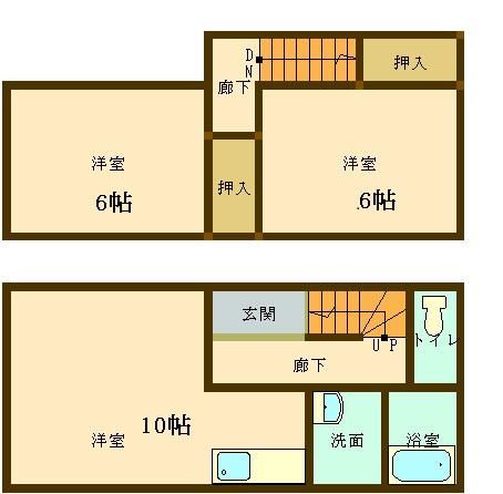 スクエアパークアパートメントI(2LDK/1階)の間取り写真
